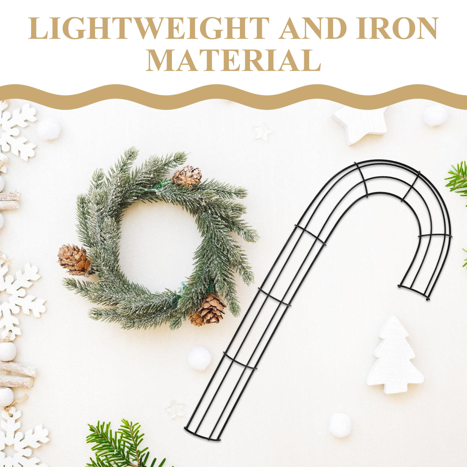 2 Stück Weihnachts-J-Form-Kran – Wreath Form Wire Bewertung und Preis